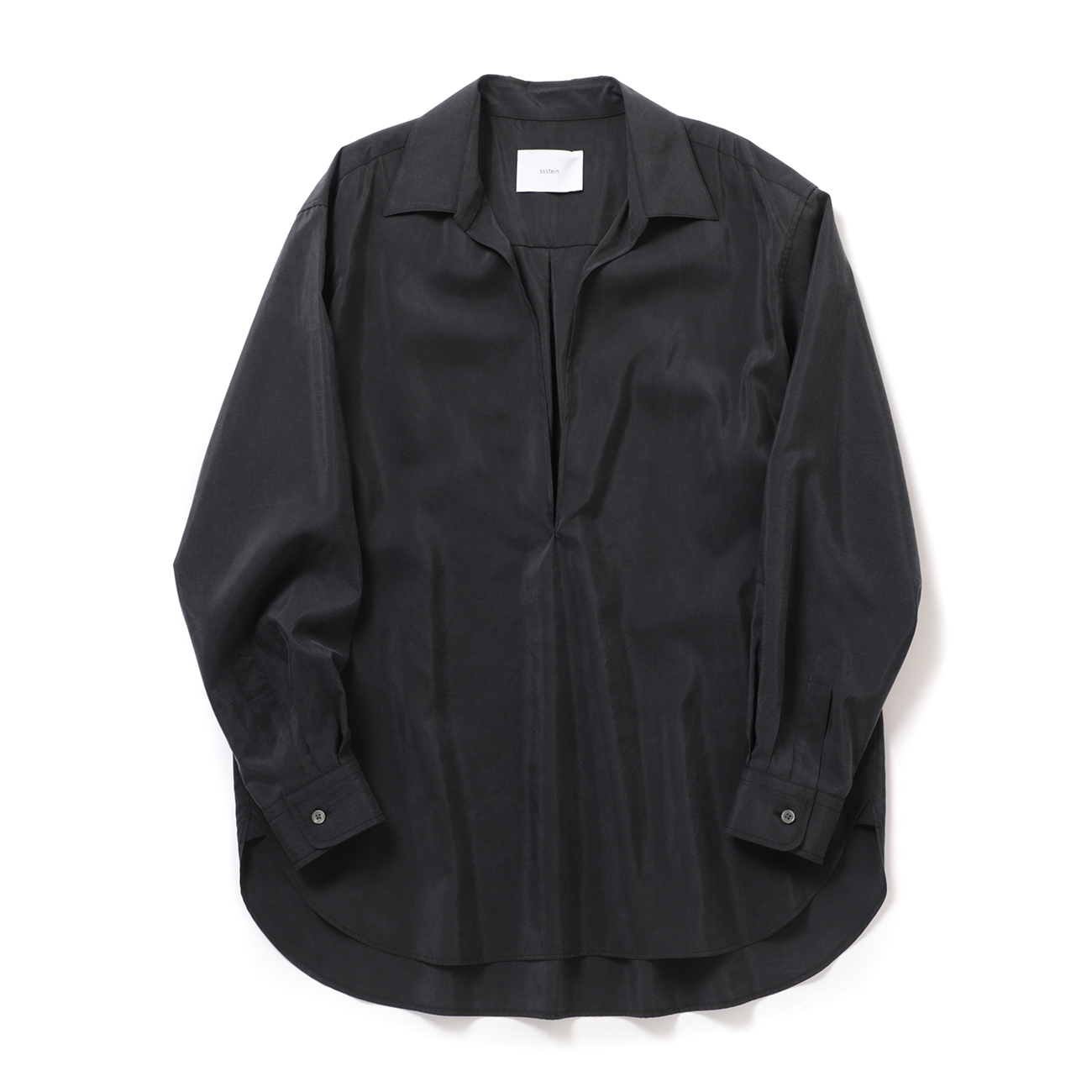 ssstein / シュタイン | SILK NYLON SKIPPER SHIRT - Black | 通販