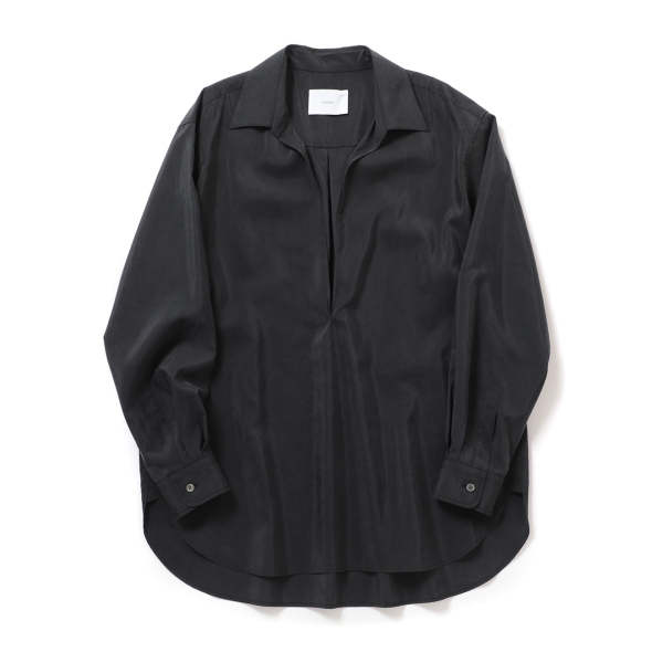 ssstein / シュタイン | SILK NYLON SKIPPER SHIRT - Black | 通販
