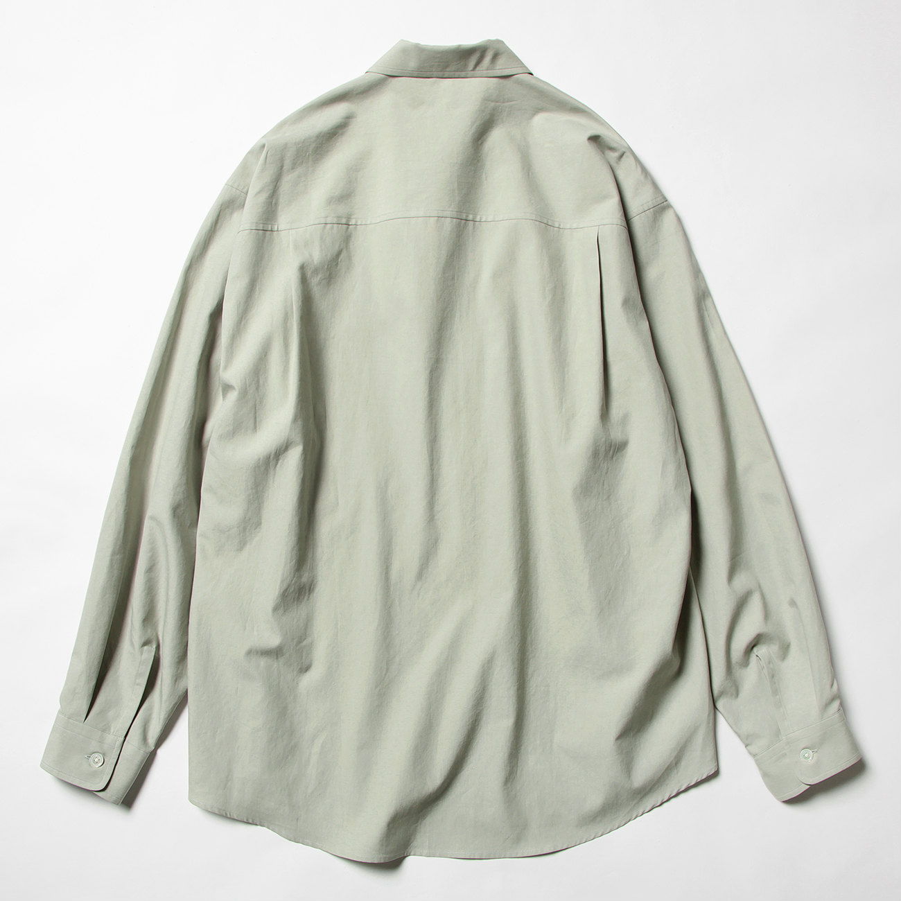 オーラリー WASHED FINX TWILL SHIRTS 2019 S 近年 AURALEE WASHED FINX TWILL BIG SHIRT LIGHT GREEN | TODAY CLOTHING