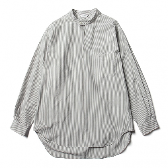 WELLDER / ウェルダー | Buck Side Tucked Band Collar Pullover Shirt - White ×  Navy Stripe | 通販 - 正規取扱店 | COLLECT STORE / コレクトストア