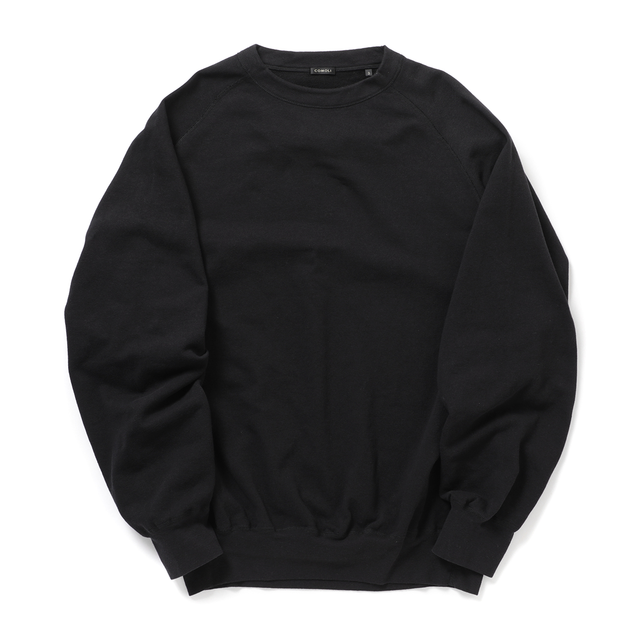 COMOLI / コモリ | LWコットン裏毛 クルーネック - Black | 通販