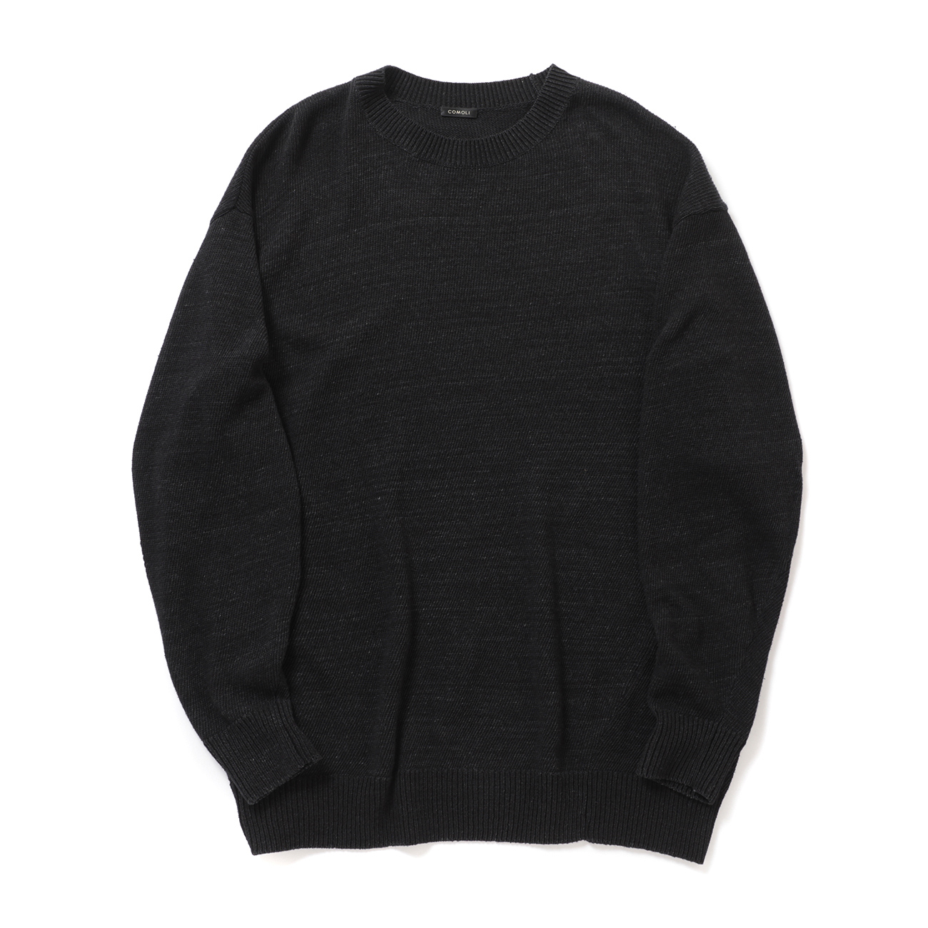 2026SS COMOLI 8Gクルーネックニット black サイズ3　美品 COMOLI (コモリ) 8G クルーネックニット