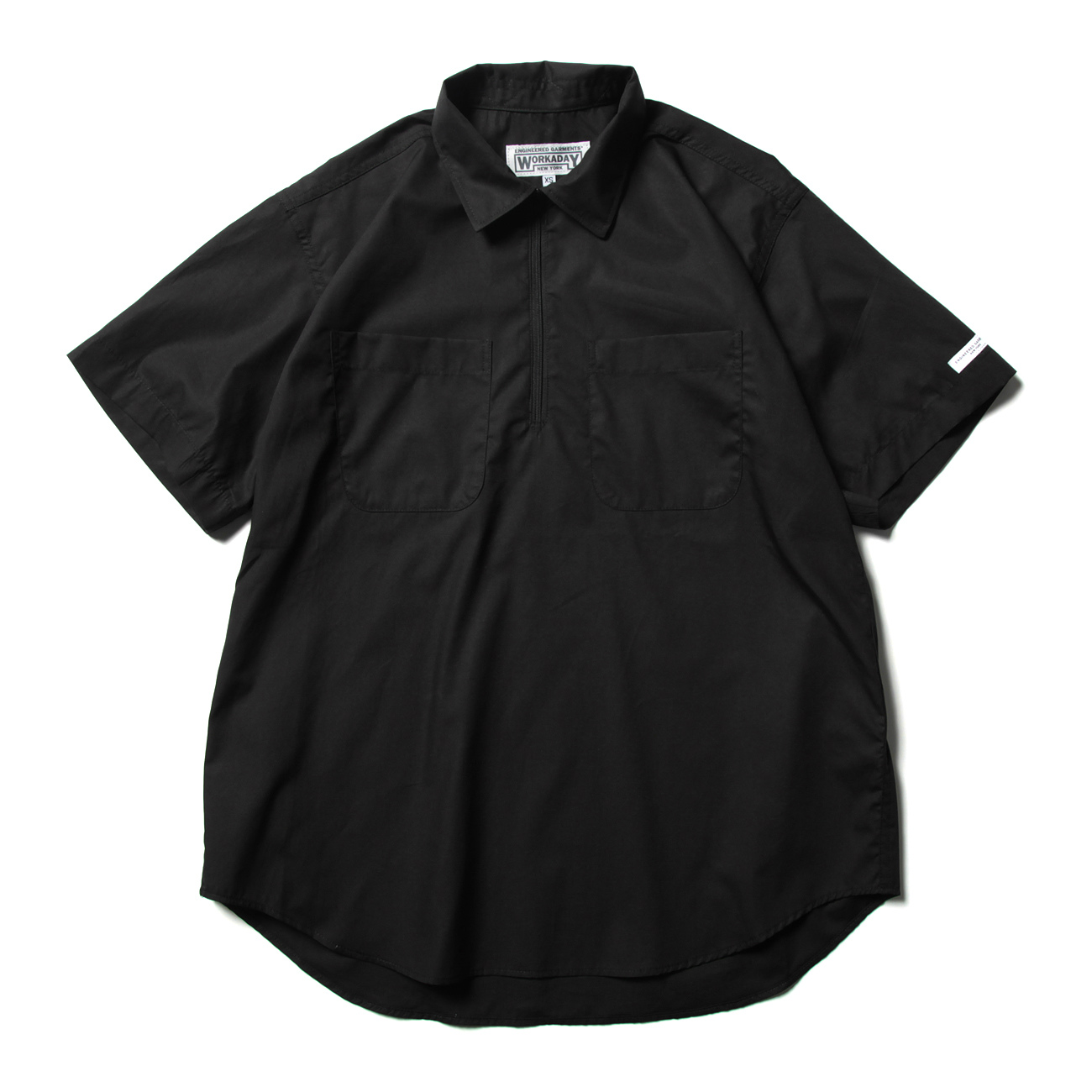 EG Workaday - Half Zip Shirt - Superfine Poplin - Black