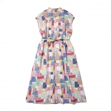 ENGINEERED GARMENTS / エンジニアドガーメンツ | Banded Collar Dress - Floral Patchwork Print - Multi Color