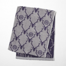 South2 West8 / サウスツーウエストエイト | Face Towel - Cotton Pile Jq. / Skull&Target - Grey / Purple