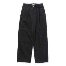 YOKE / ヨーク | 1pleated Wide Tapered Trousers - Black