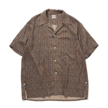 YOKE / ヨーク | Vintage Pattern Printed Open Collar Shirt - Orange