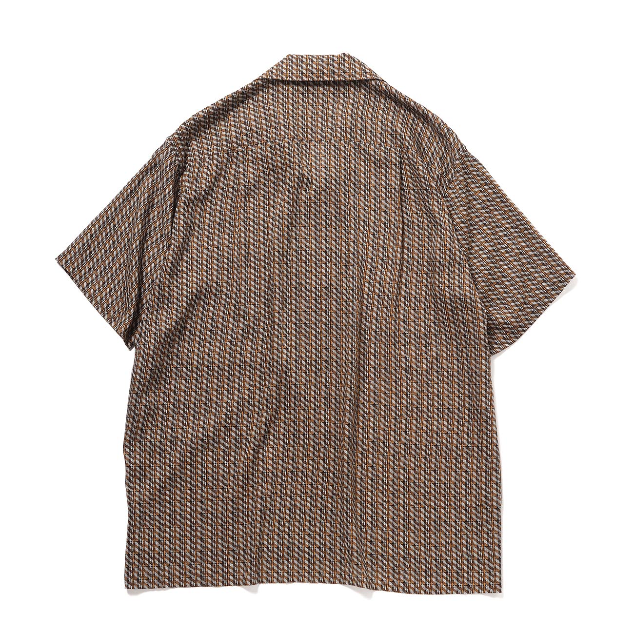 YOKE / ヨーク | Vintage Pattern Printed Open Collar Shirt - Orange