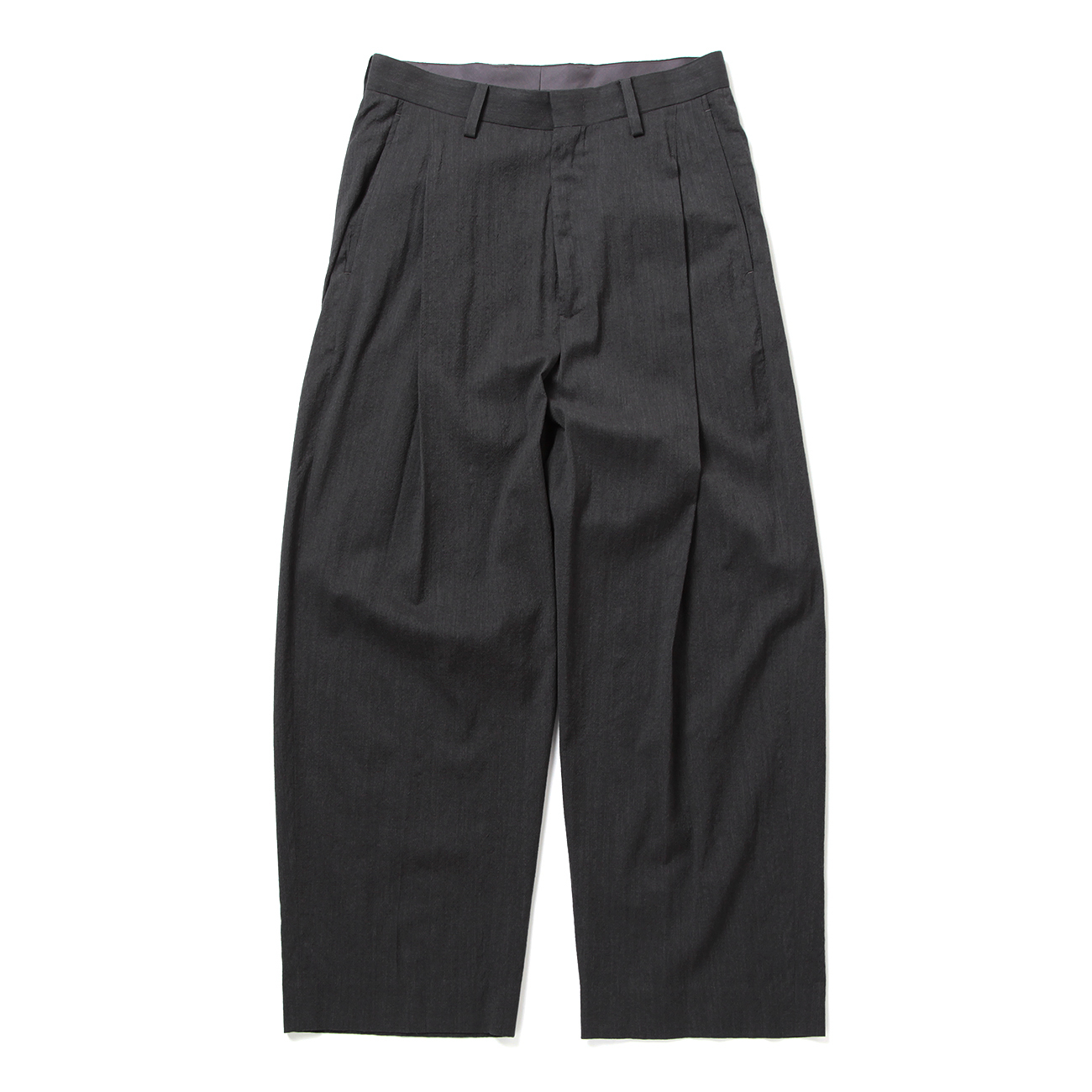 WOOL RAYON SILK - 1 TUCK PANTS - C.Gray