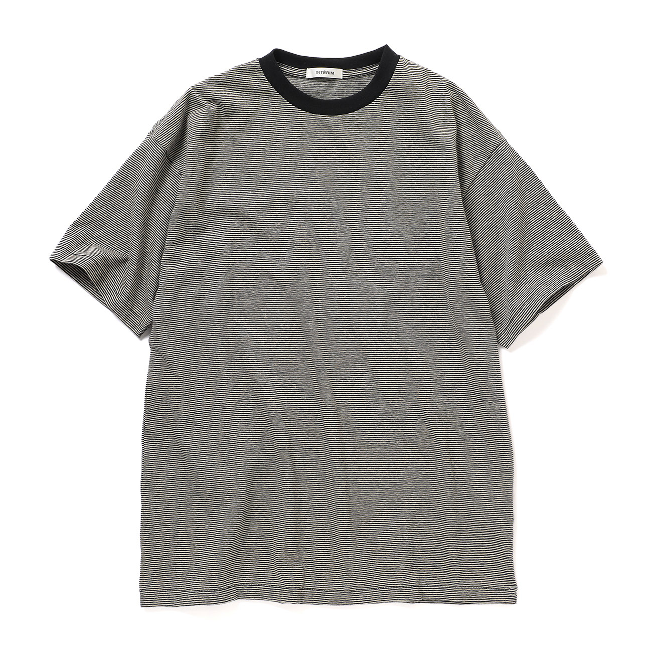 INTERIM / インテリム | COTTON HEMP BORDER TEE - Black | 通販