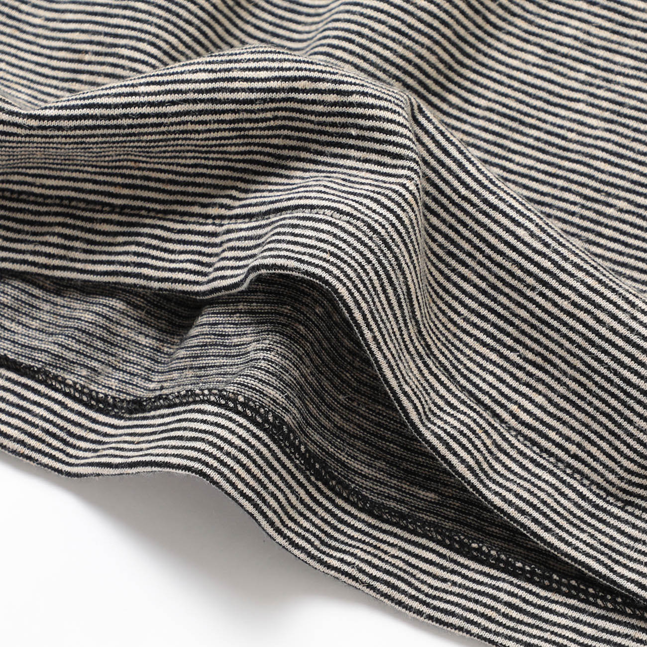 INTERIM / インテリム | COTTON HEMP BORDER TEE - Black | 通販