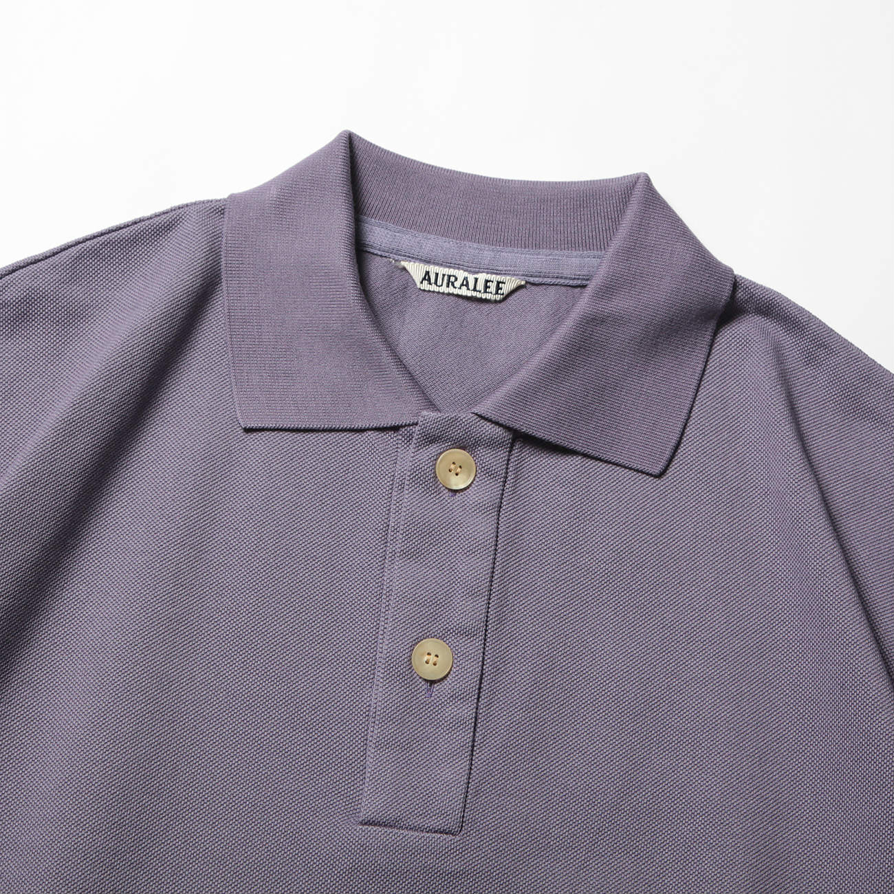 SUPER FINE COTTON SALT SHRINK PIQUE BIG POLO (メンズ) - Purple