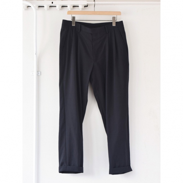 COMOLI / コモリ | ウール 2タックパンツ - Navy | 通販 - 正規