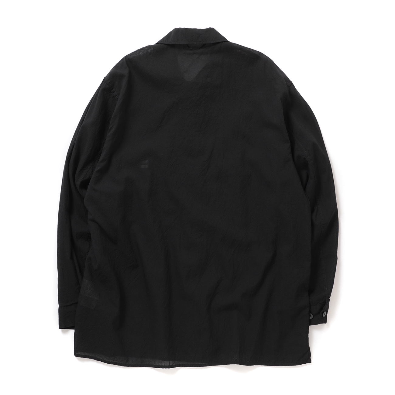 blurhms / ブラームス | Silk-Co Voile Military Shirt - Black | 通販