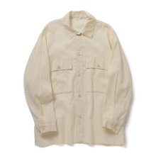 blurhms / ブラームス | Silk-Co Voile Military Shirt - Ivory