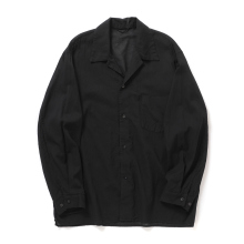 blurhms / ブラームス | Silk-Co Voile Open-collar Shirt L/S - Black