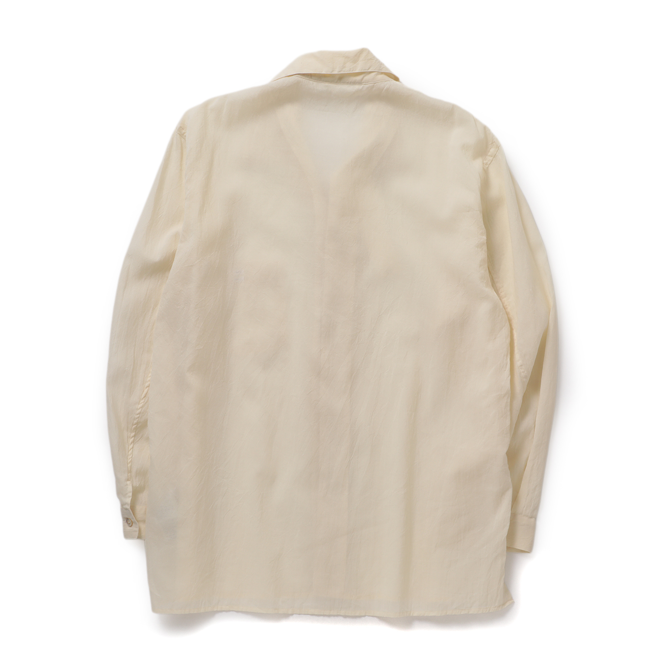 blurhms / ブラームス | Silk-Co Voile Open-collar Shirt L/S - Ivory