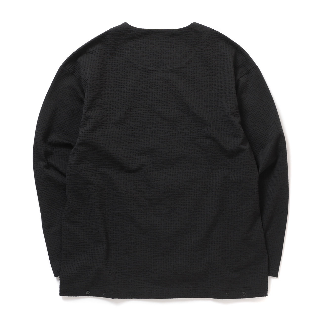CURLY / カーリー | SEERSUCKER SNAP BUTTON CARDIGAN - Black | 通販