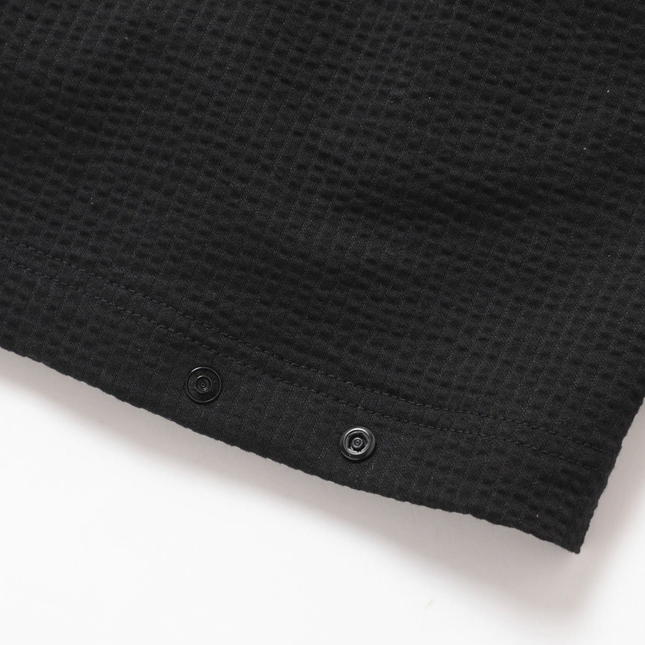 CURLY / カーリー | SEERSUCKER SNAP BUTTON CARDIGAN - Black | 通販
