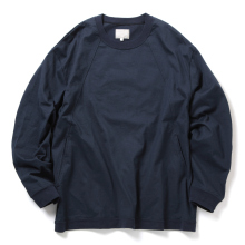 CURLY / カーリー | SWITCHING CREW NECK L/S TEE - Navy