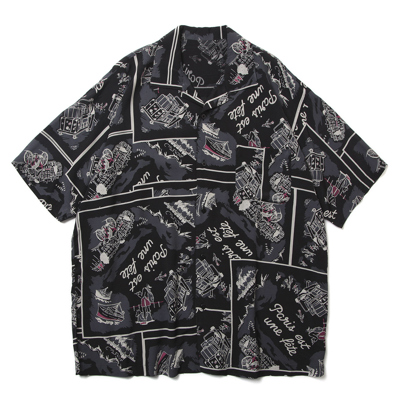 新品未使用 ALOHA SHIRT PARIS・「移動祝祭日」-BLACK-M tic-guinee.net