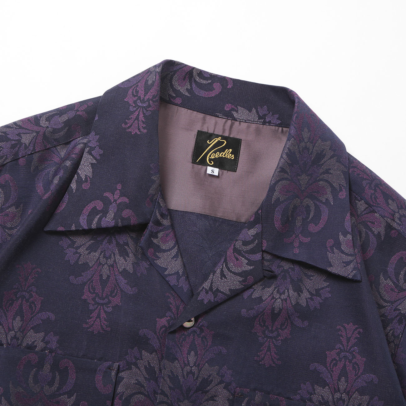 S/S Classic Shirt - CU/R/S ORNAMENT Jq. - Purple 襟元