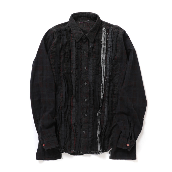 【美品】定価 25300円 Needles ニードルス 長袖 シャツ ブラック Needles / ニードルズ | Rebuild by Needles - Flannel Shirt ->7 Cuts