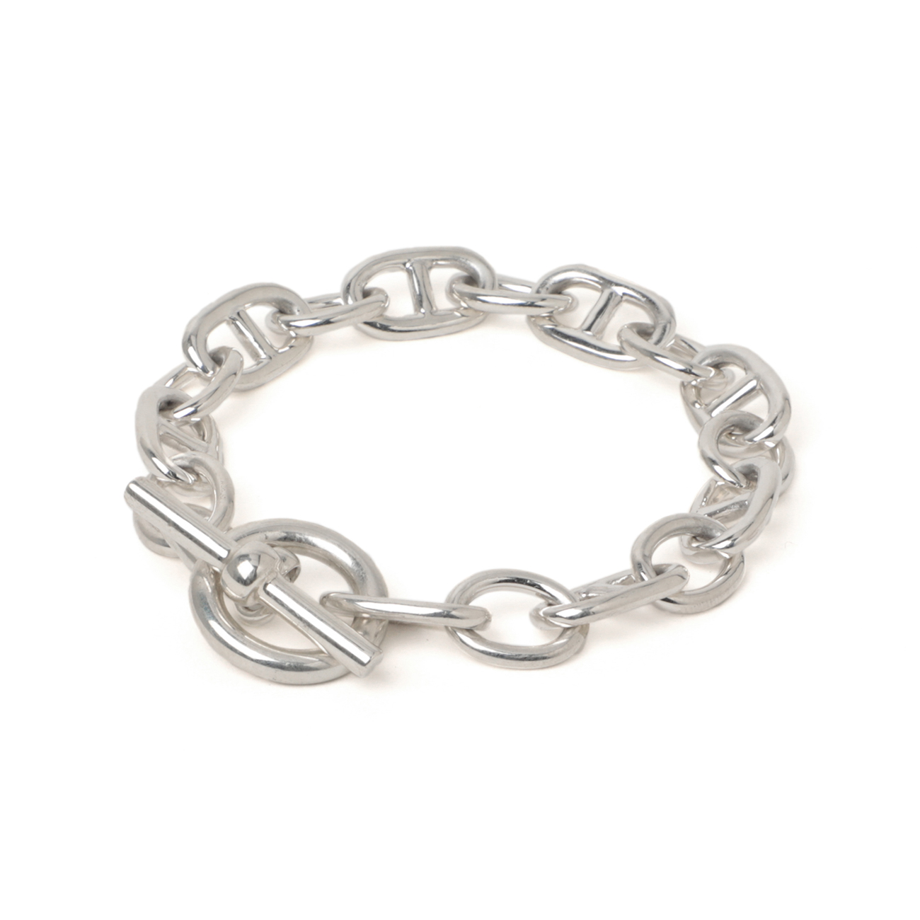 アクセサリー TAXCO SILVER ANCHOR BRACELET MEDUIM Taxco Sterling Bracelet Anchor Scroll Chain 7.5