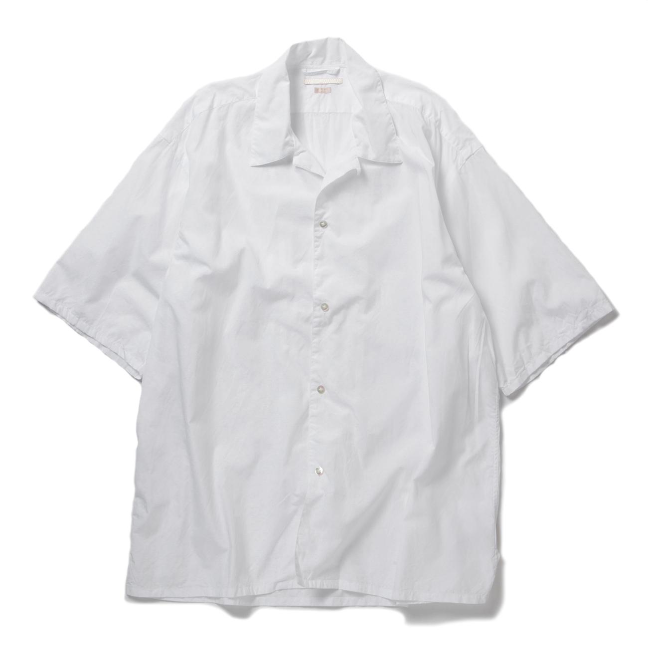 Chambray Open-collar Shirt - White