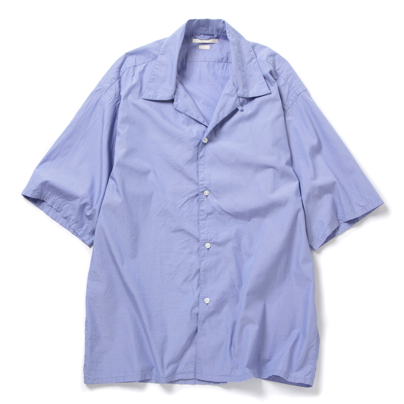 Chambray Open-collar Shirt - Saxe