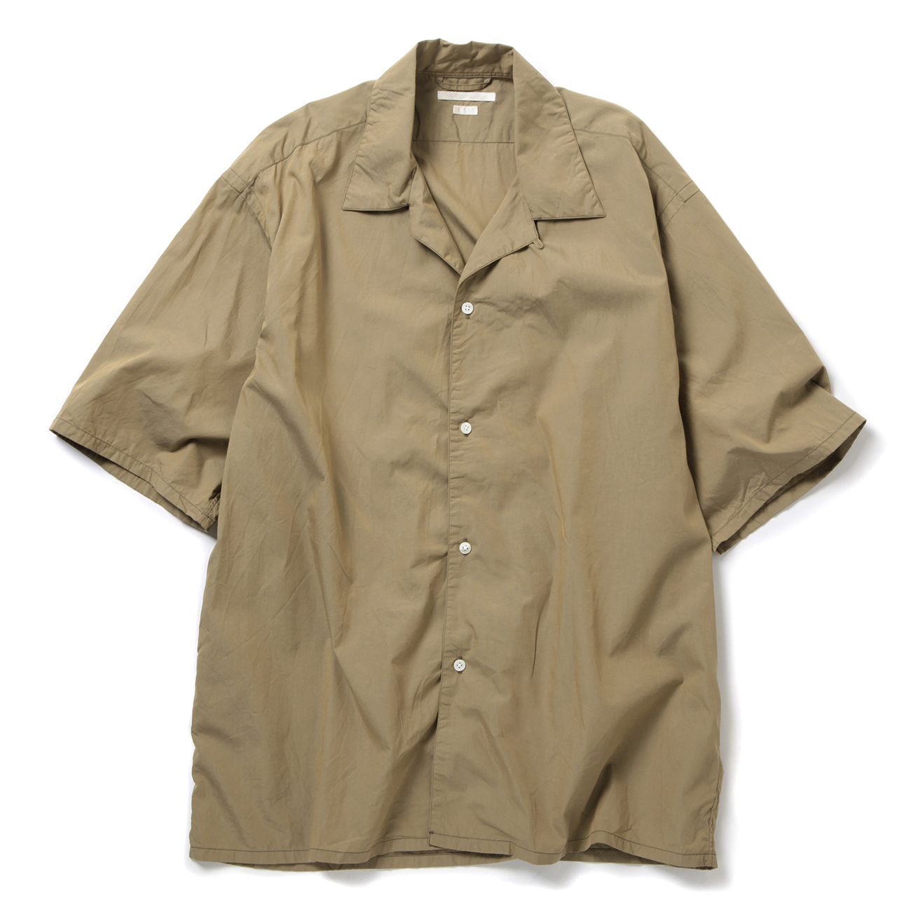 トップス blurhms Chambary Open-Collar Shirt Blurhms Chambray Open Collar Shirt - Olive Beige | Wallace