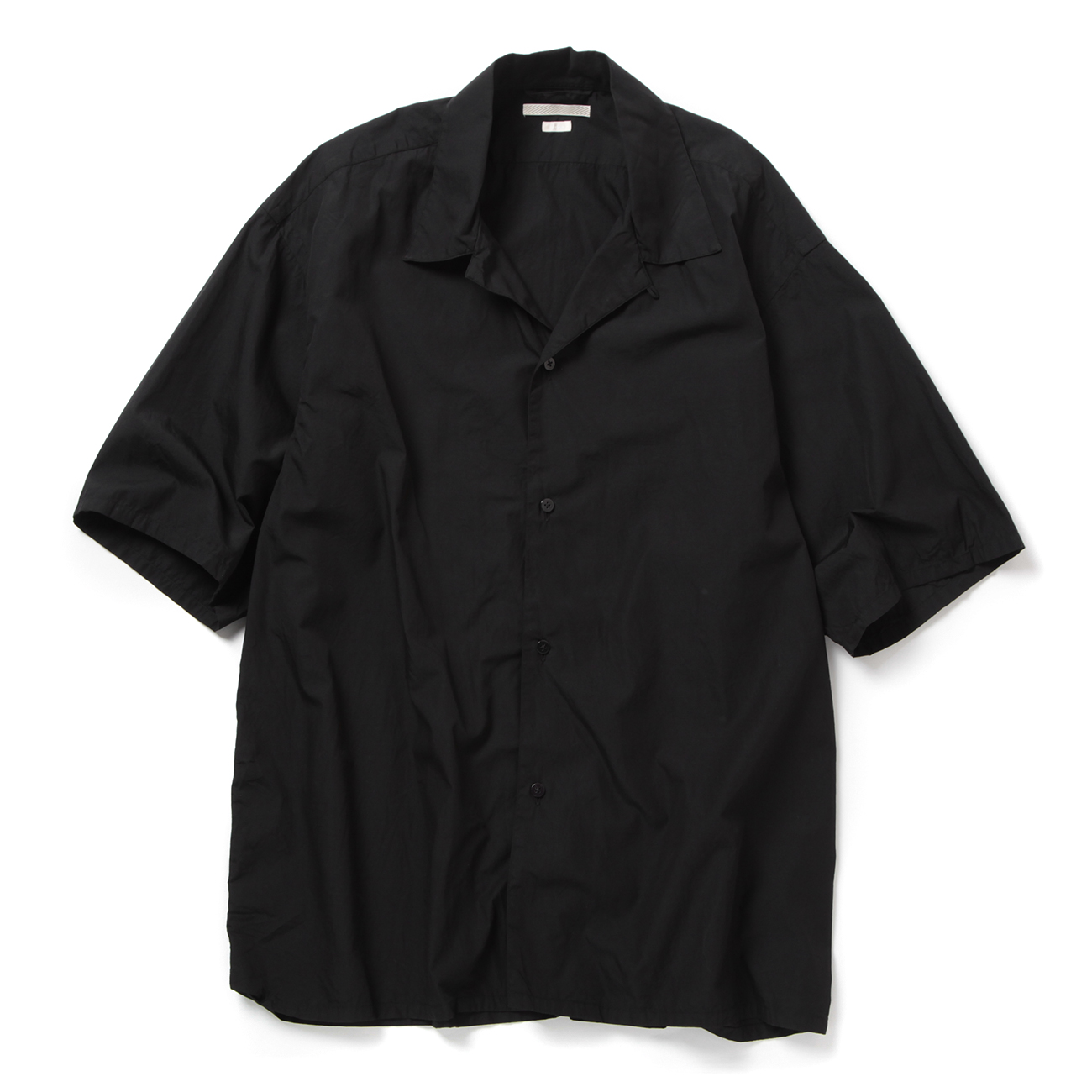 blurhms / ブラームス | Chambray Open-collar Shirt - Black | 通販