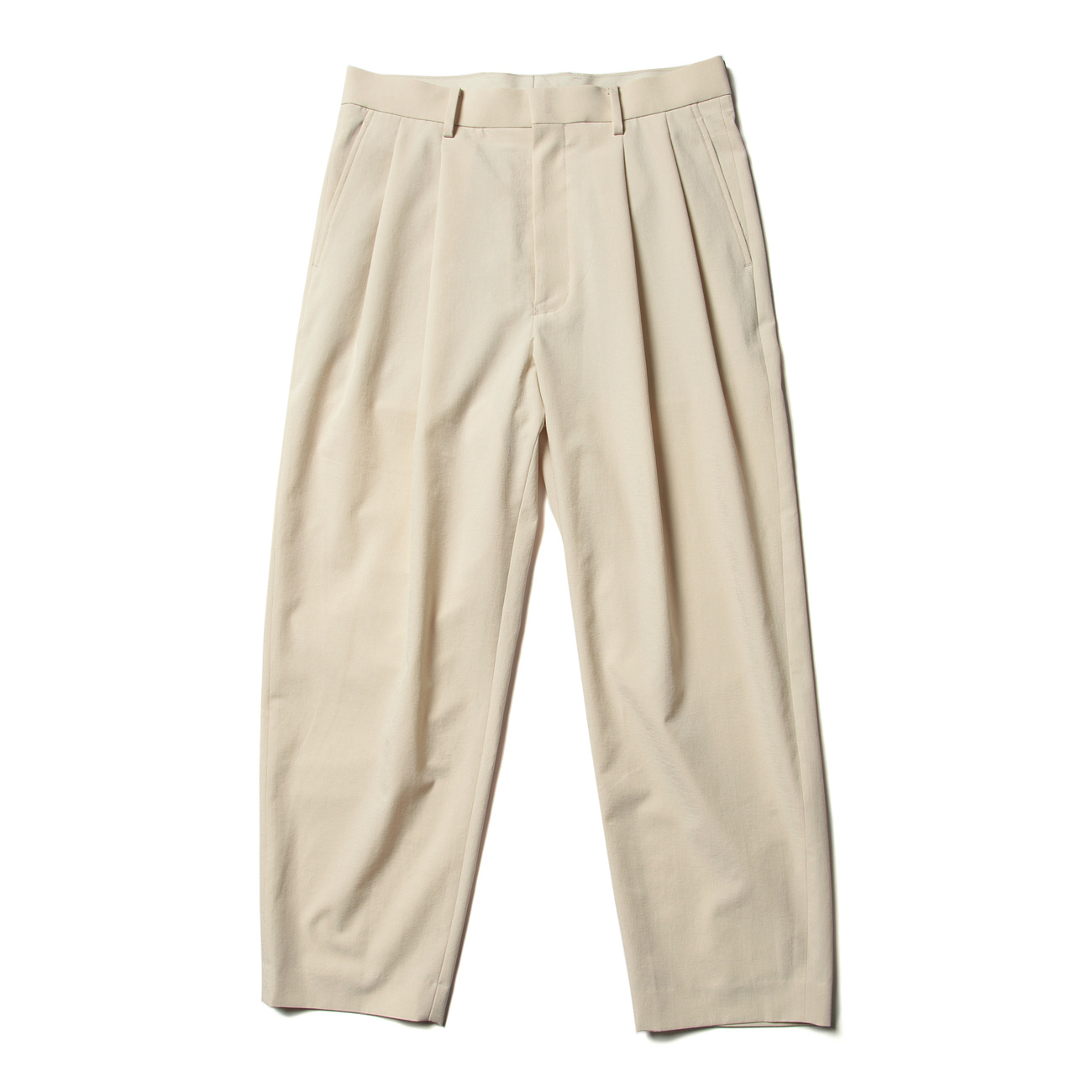 POLYESTER / 2 TUCK PANTS - Ivory