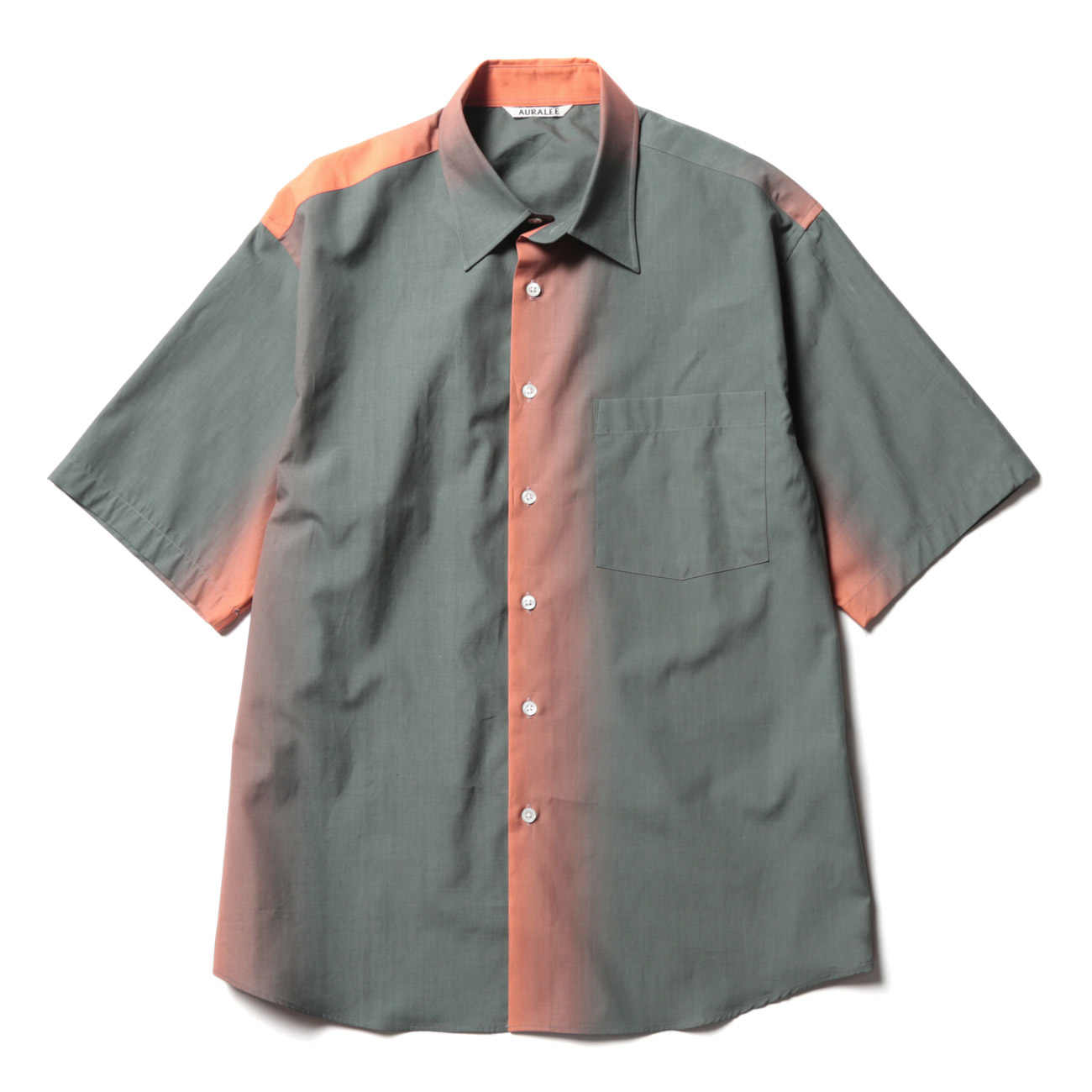 WASHED FINX GRADATION DYED HALF SLEEVED SHIRTS (メンズ) - Evening Ink Black