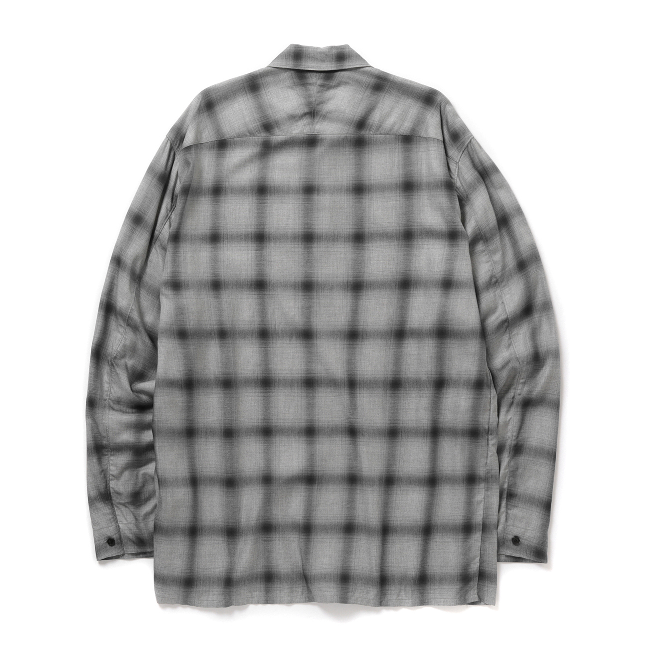 ESSAY / エッセイ | SH-1 SHADOW CHECK OPEN COLLAR SHIRT - Grey