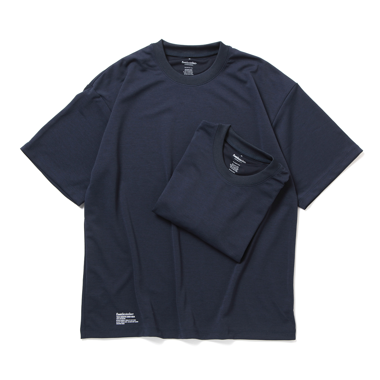 2-PACK TECH SMOOTH CREW NECK - Navy