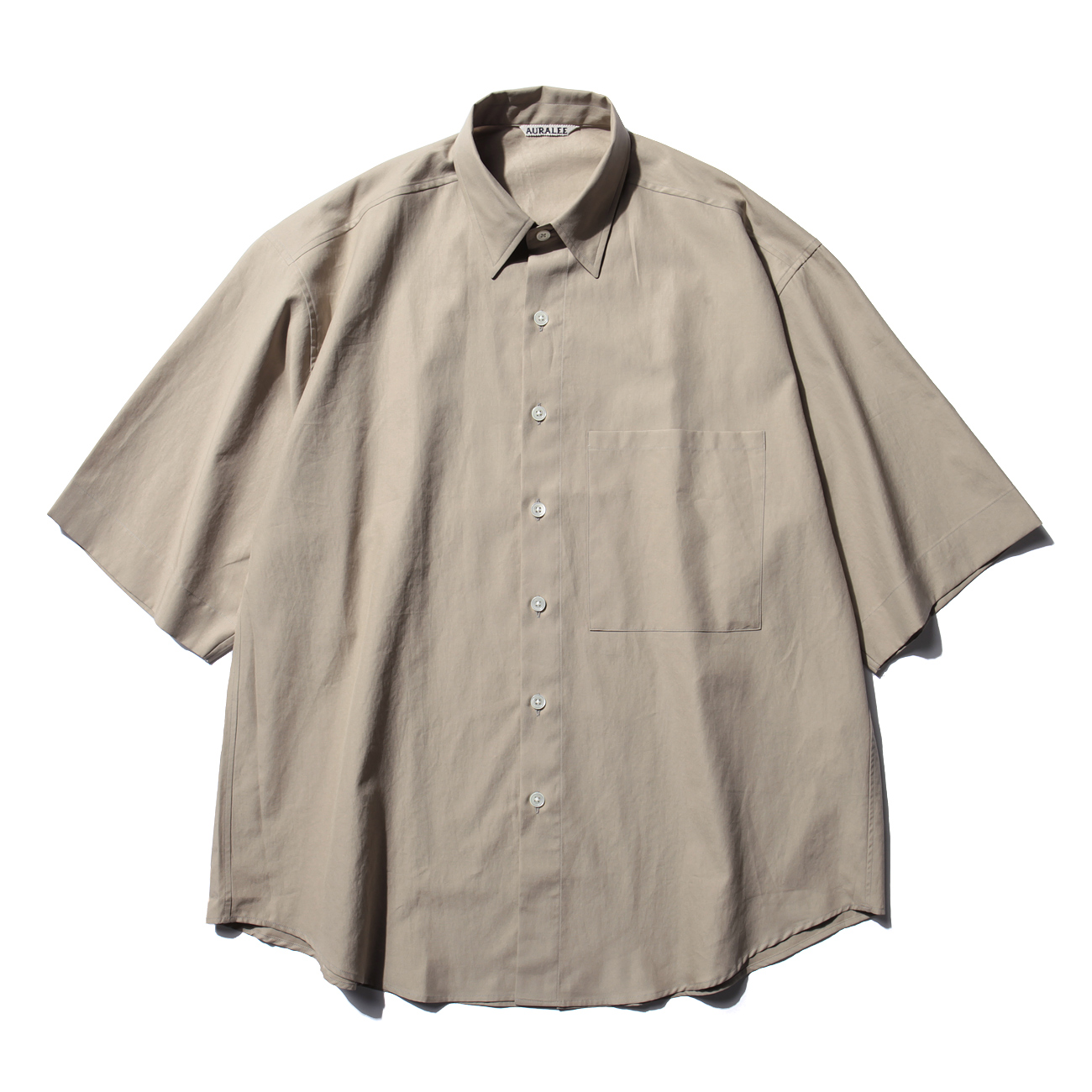 AURALEE（オーラリー）コットンカジュアルシャツ AURALEE / オーラリー | WASHED FINX TWILL HALF SLEEVED BIG