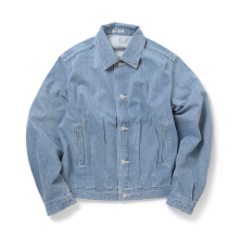 SELVEDGE FADED LIGHT DENIM BLOUSON - Light Indigo