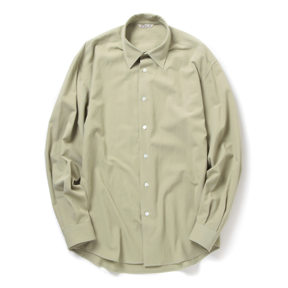 HARD TWIST COTTON SILK VIYELLA SHIRT (メンズ) - Sage Green