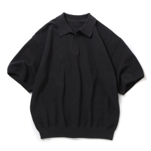 crepuscule / クレプスキュール | Light Moss Stitch Polo - Black