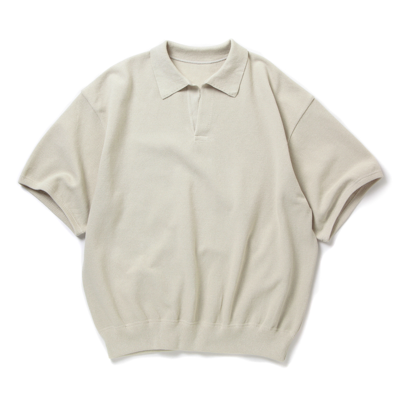 トップス crepscule Light Moss Stitch Polo crepuscule”Light Moss Stitch Polo Black” | Lapel online store