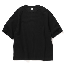 blurhmsROOTSTOCK / ブラームスルーツストック | Rough&Smooth Thermal Raglan Tee - Black
