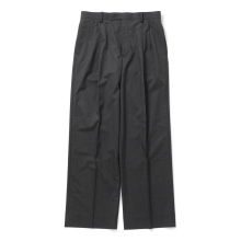 ULTRA FINE TROPICAL WOOL TWO-TUCK SLACKS (メンズ) - Gray Brown Hairline