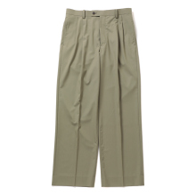 ULTRA FINE TROPICAL WOOL TWO-TUCK SLACKS (メンズ) - Gray Brown Hairline