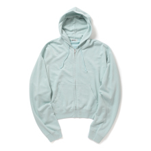 HIGH TWIST LIGHT SWEAT ZIP PARKA- Pale Blue