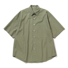AURALEE / オーラリー | WASHED FINX TWILL BIG HALF SLEEVED SHIRT (メンズ) - Olive