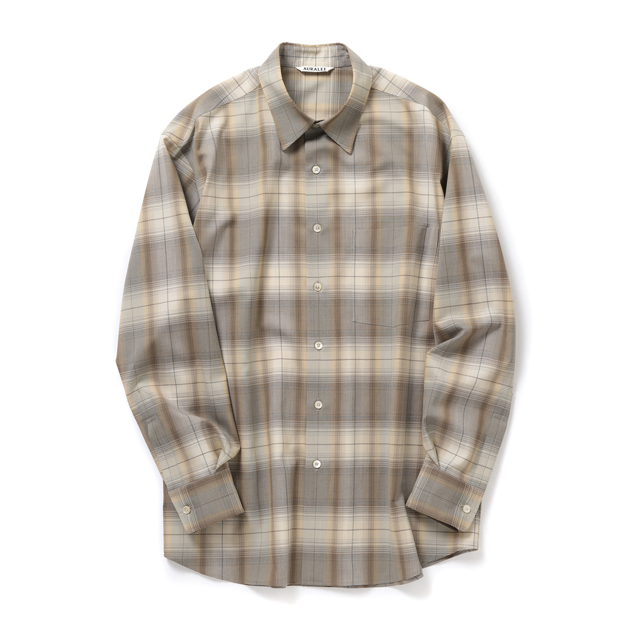 AURALEE / オーラリー | SUPER LIGHT WOOL CHECK SHIRT (メンズ