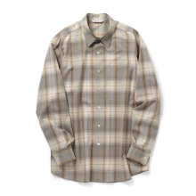 SUPER LIGHT WOOL CHECK SHIRT - Gray Brown Check