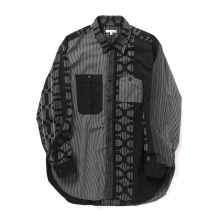 ENGINEERED GARMENTS / エンジニアドガーメンツ | Work Shirt - Multi Pattern Stripe Jacquard - Black/Grey
