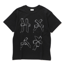 RhodolirioN / ロドリリオン | Printed Making a bow with Ribbon Tee - Black